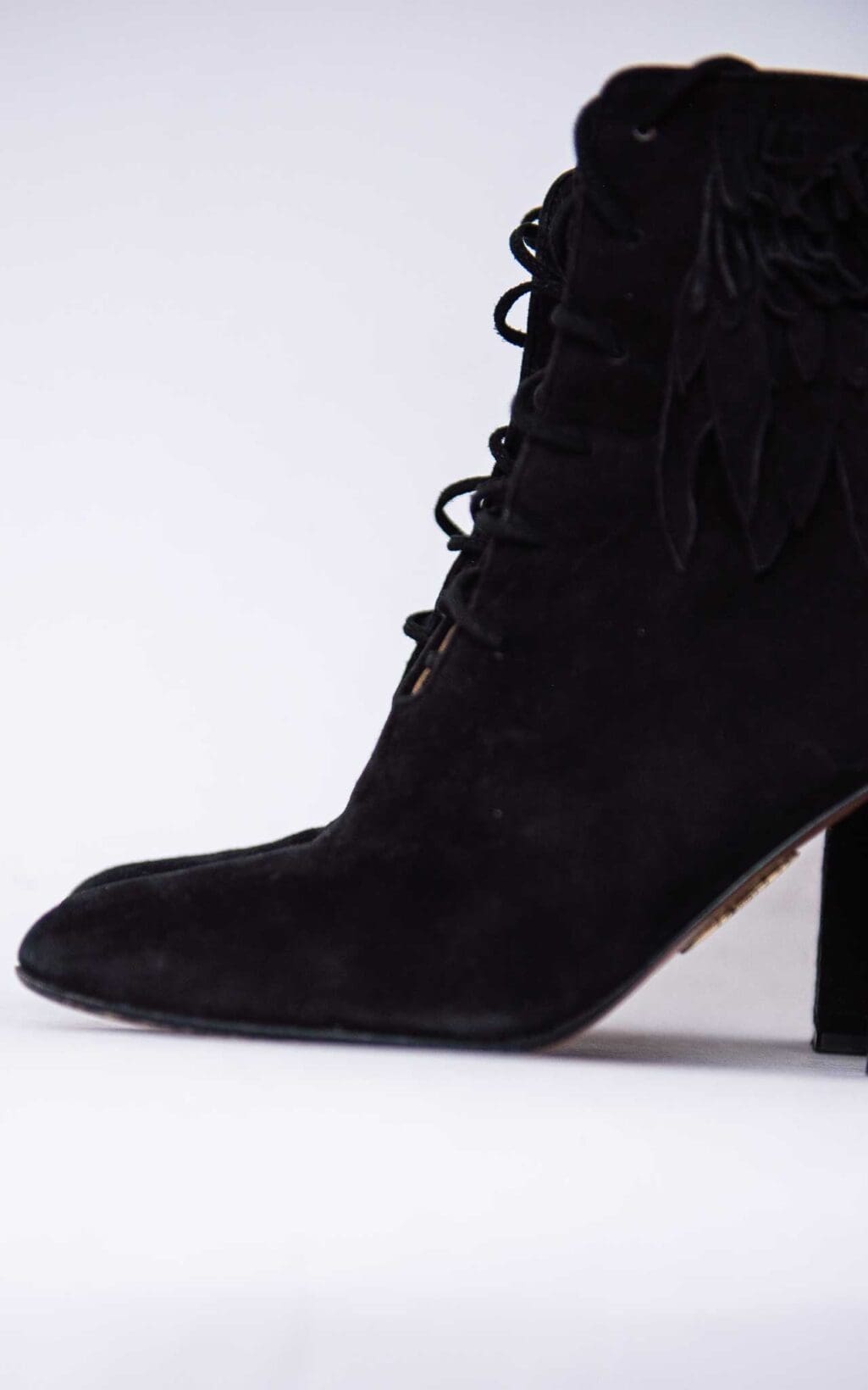 Aquazzura Woodstock Fringe Suede Stiefeletten - Gr. 39.5