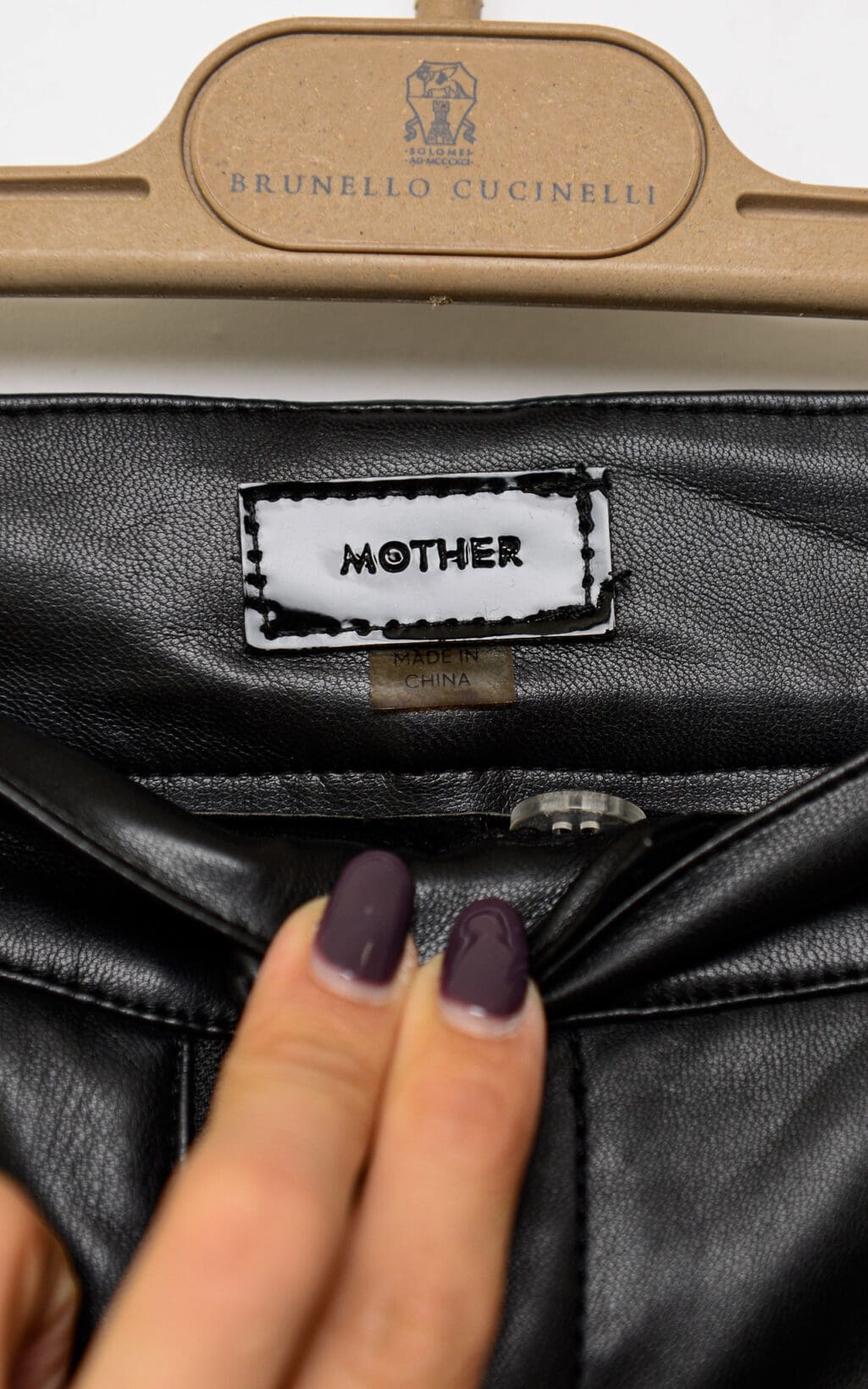 MOTHER Faux-Leather Hose - W28