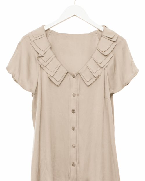 Ruffle Seidenbluse - Gr. 38