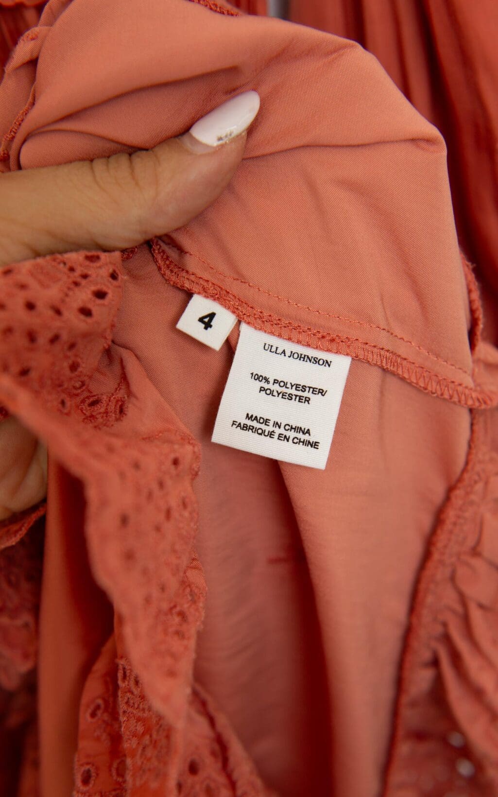 Ulla Johnson Rust Eyelet Millie Kleid - Gr. M