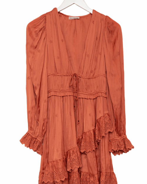 ulla johnson kleid-8-Photoroom Ulla Johnson Rust Eyelet Millie Kleid - Gr. M