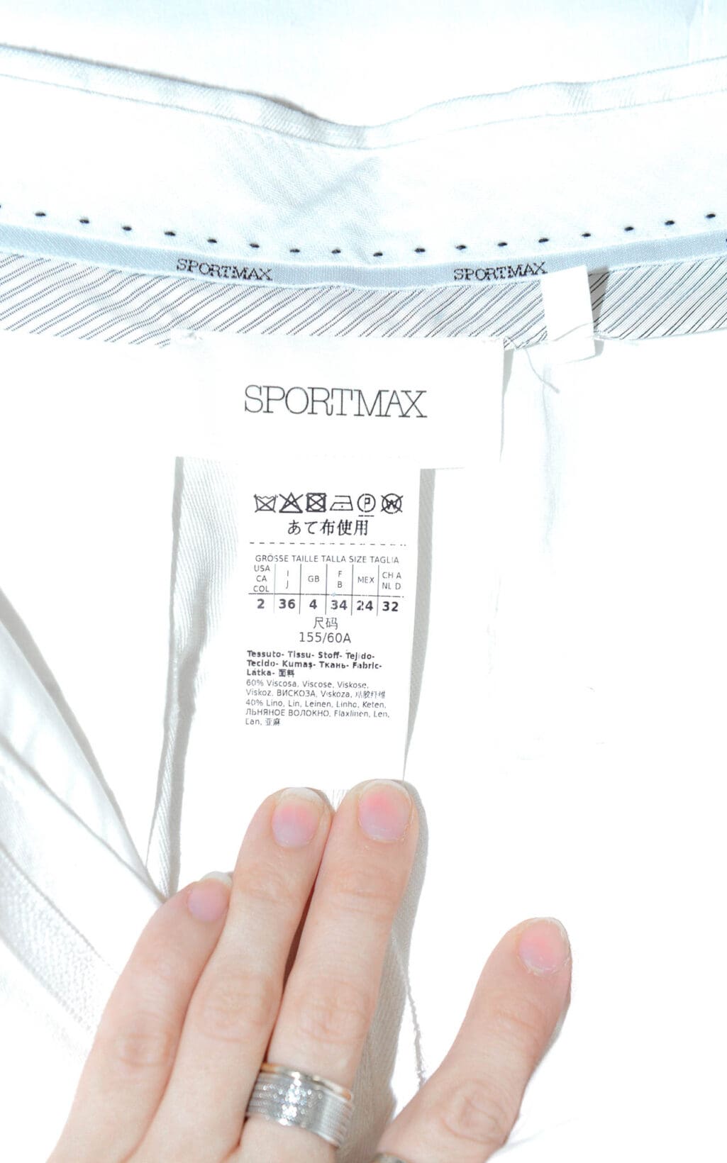 Sportmax wei&szlig;e Wide-Leg Hose, Secondhand, mit weitem Schnitt und hochgezogenem Bund.