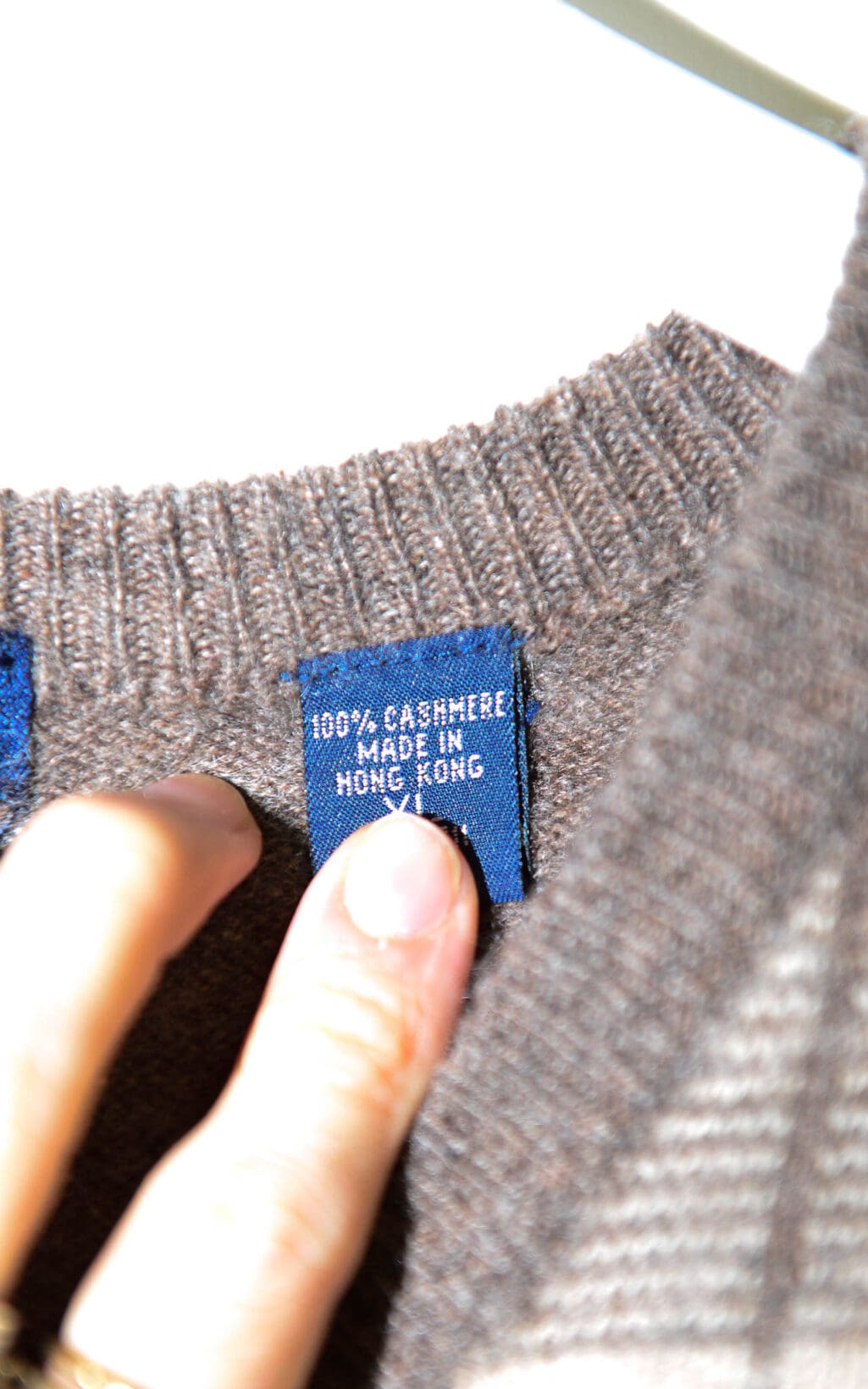 Karierter Kaschmirpullover - Gr. XL