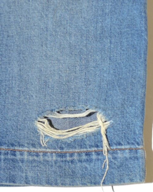 Stella McCartney Jeansrock in Blau mit Used-Look, nachhaltige Designer-Mode, exklusive Secondhand-Fashion.