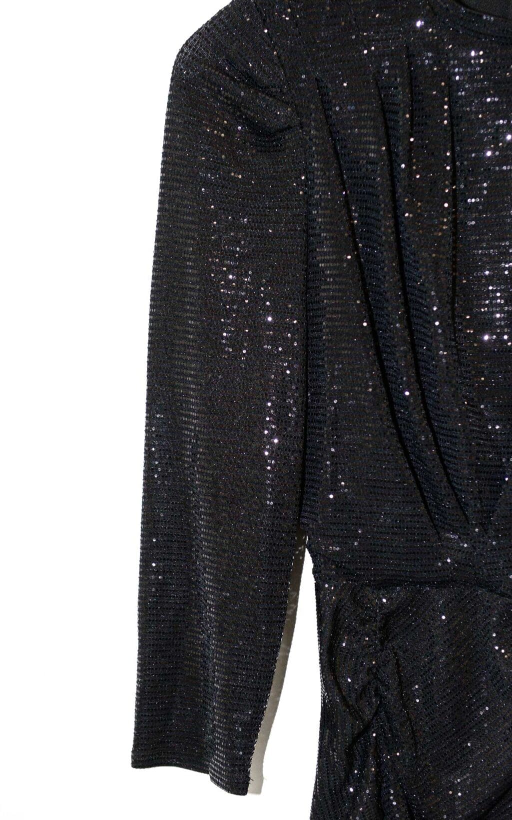 Sandro Paris Kleid Saby, Second Season neu mit Etikette. Schwarzes elegantes Glitzerkleid.