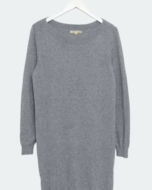 ETAM CASHMERE KLEID GRAU-1-Photoroom_11zon Etam 100% Cashmere Kleid - Gr. XL