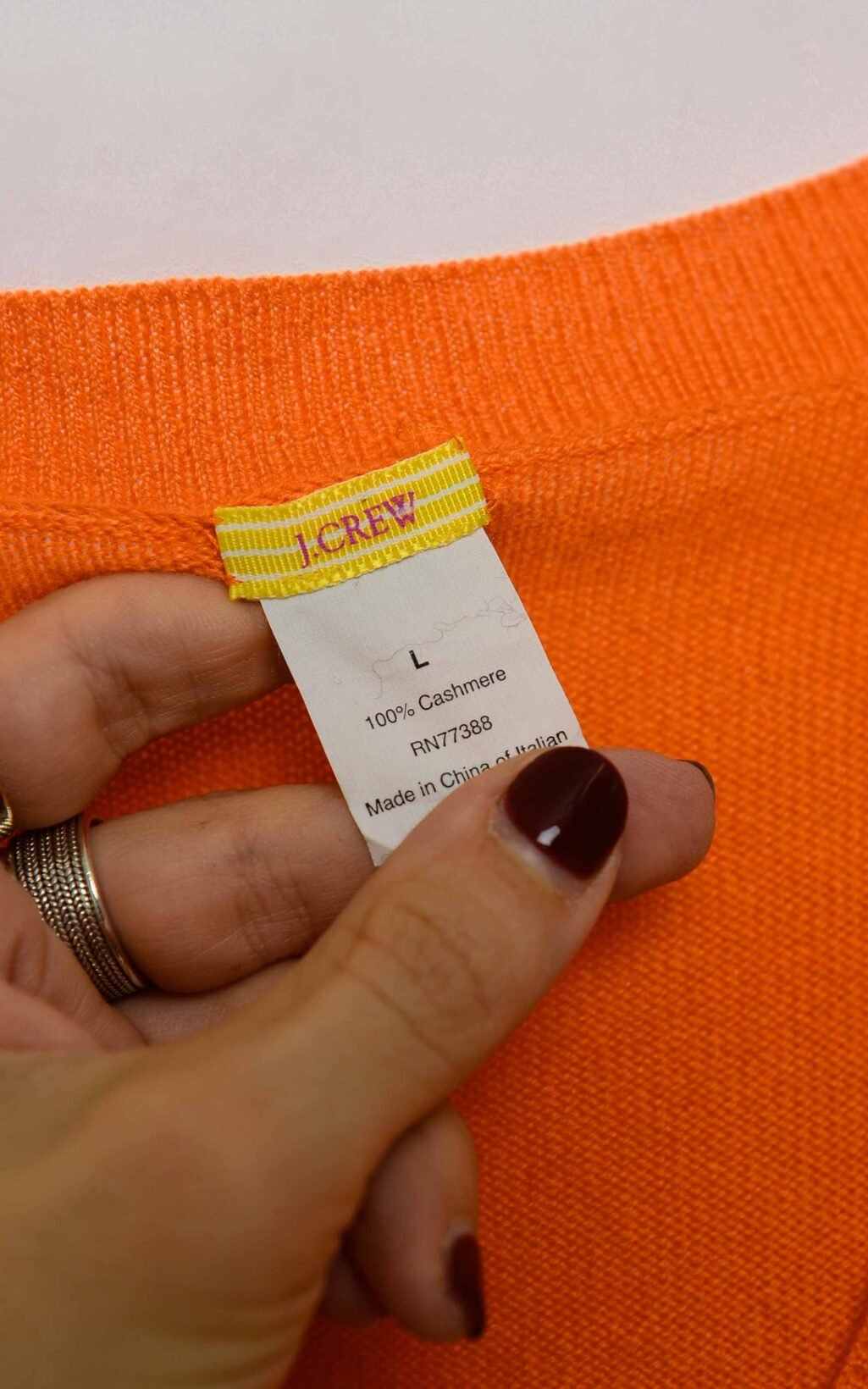 J. Crew 100% Cashmere Pullover Orange - Gr. L
