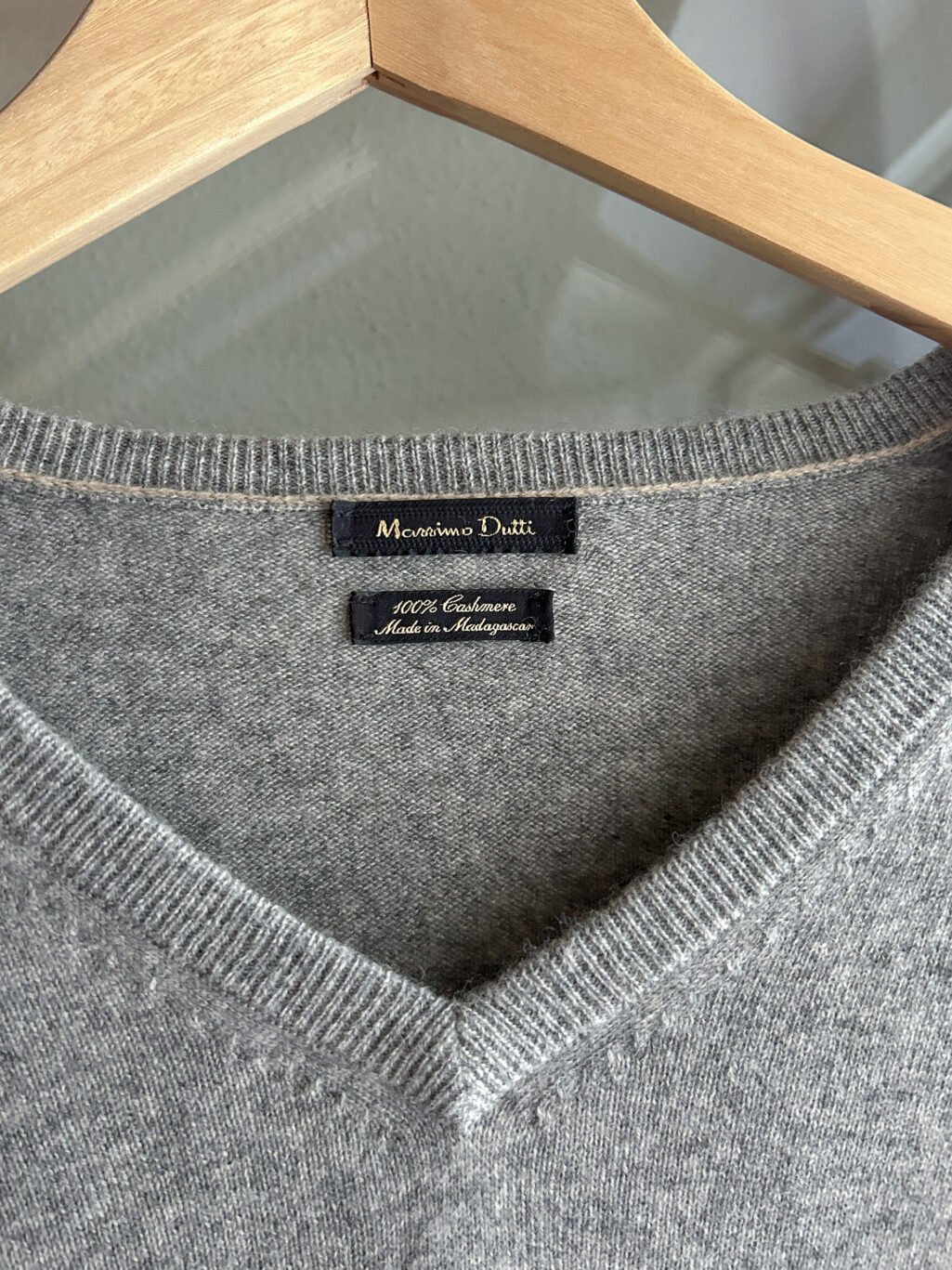 Massimo Dutti Secondhand Cashmere-Pullover aus 100% Cashmere in Grau f&uuml;r Herren
