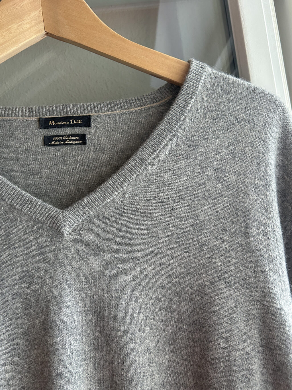 Massimo Dutti Secondhand Cashmere-Pullover aus 100% Cashmere in Grau f&uuml;r Herren