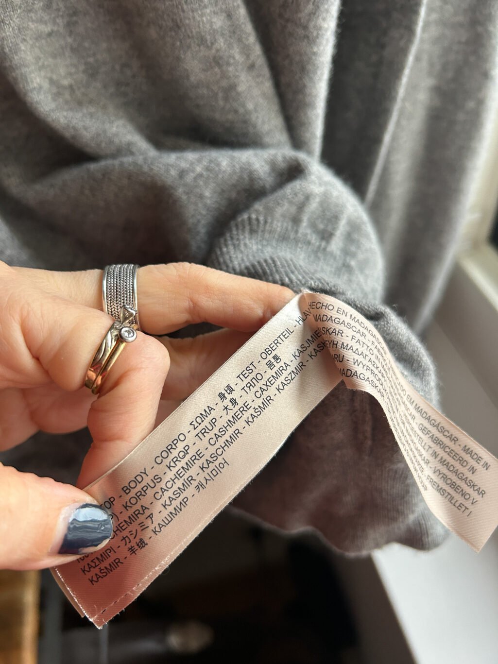 Massimo Dutti Secondhand Cashmere-Pullover aus 100% Cashmere in Grau f&uuml;r Herren