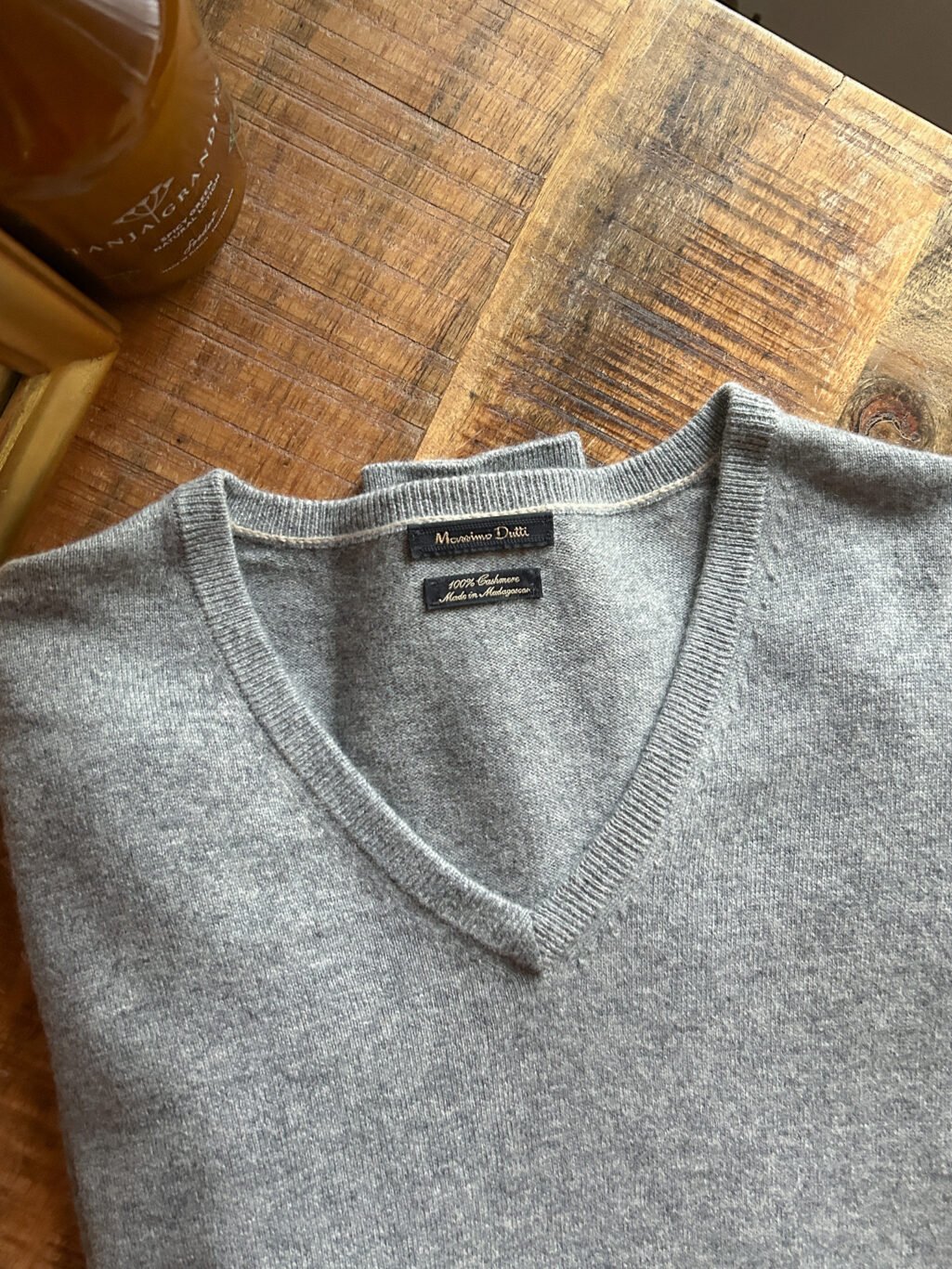 Massimo Dutti Secondhand Cashmere-Pullover aus 100% Cashmere in Grau f&uuml;r Herren
