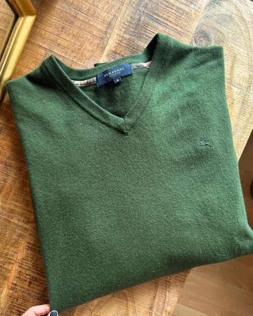 burberry cashmere pullover gruen-3 Burberry 100% Cashmere Pullover - Gr. M