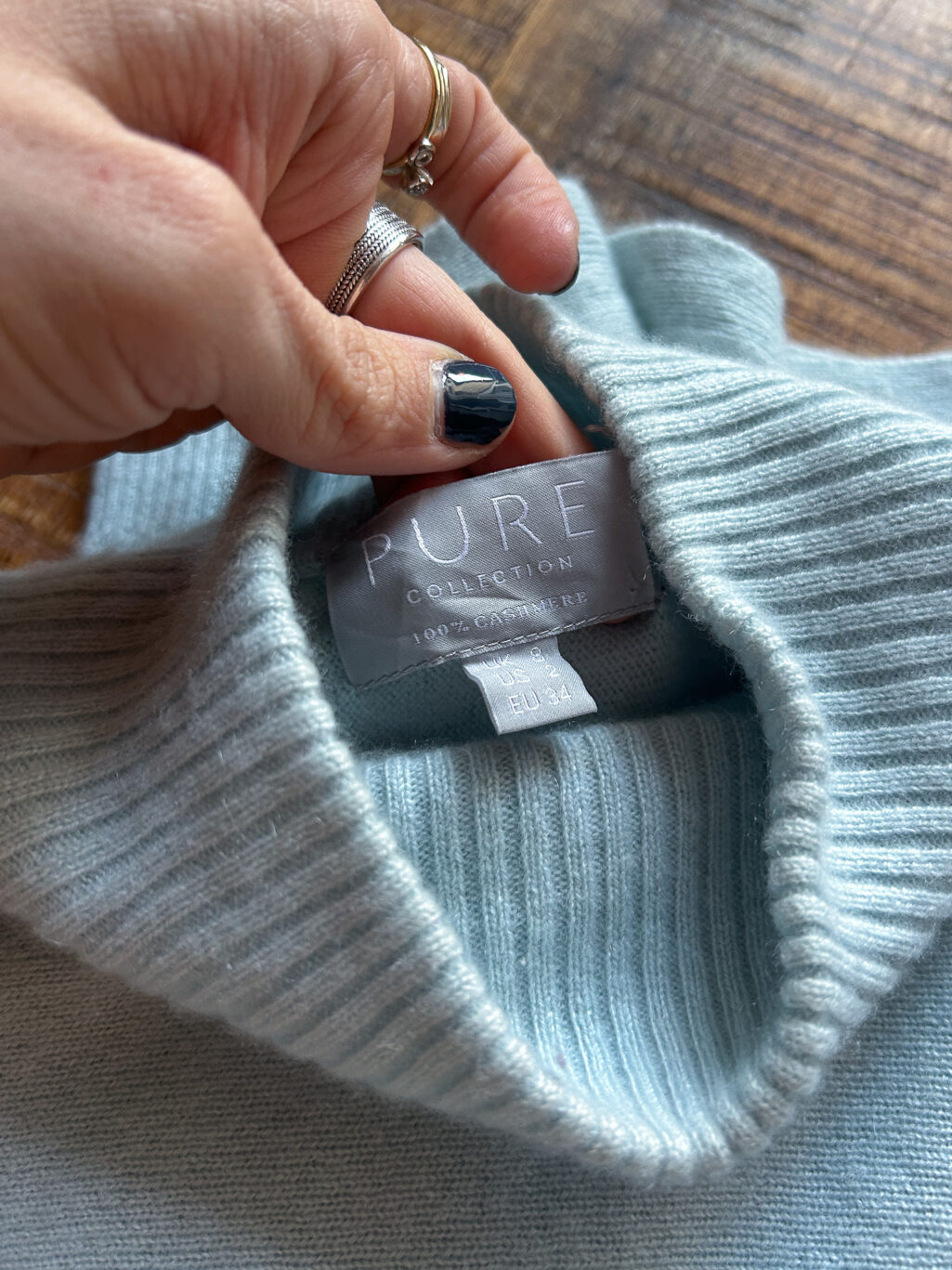 Hellblauer Kaschmir Pullover Pure Collection - Gr. 34